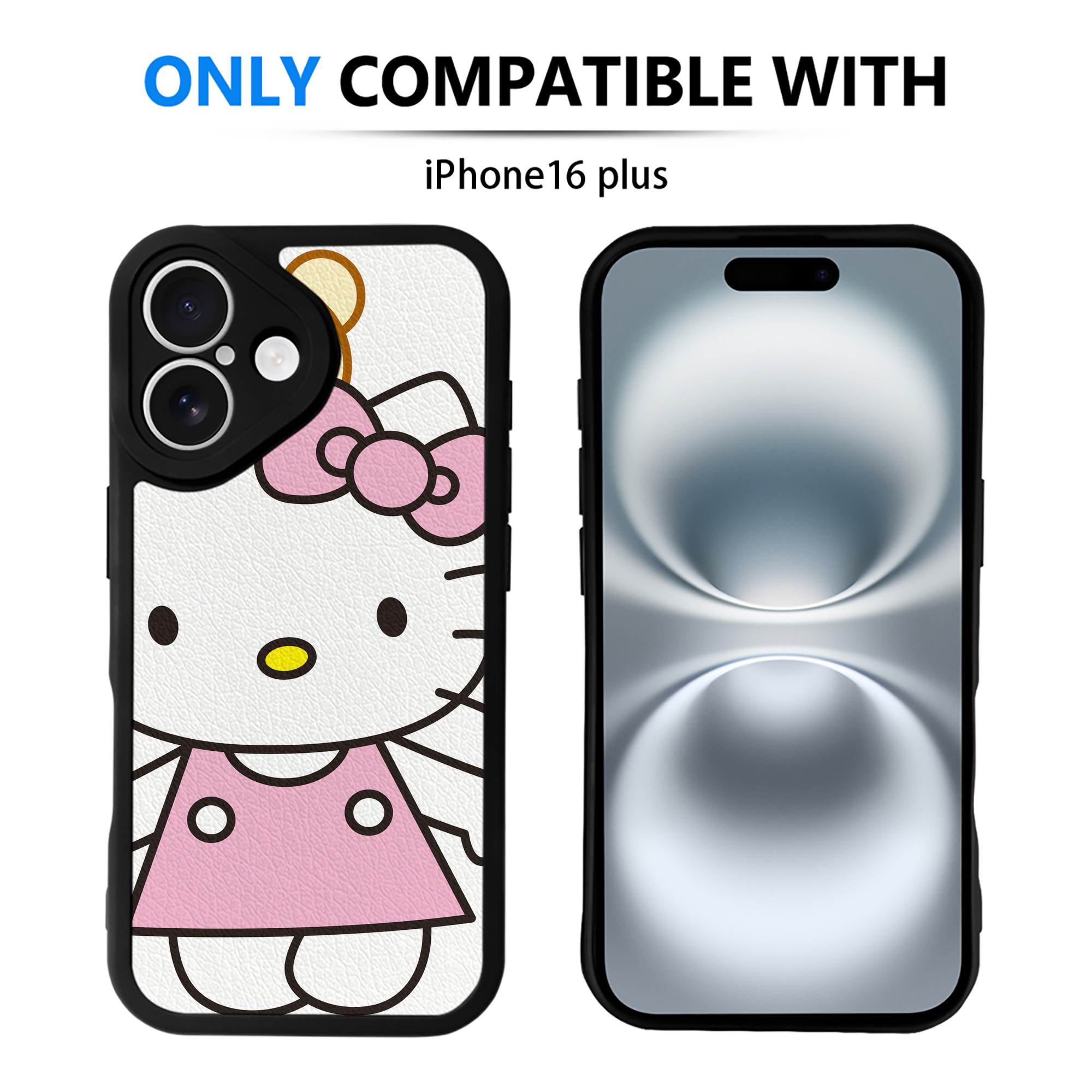 （画像用） Hello Kitty ハローキティ 【iPhone 16シリーズ対応】シリコンスマホケース（レザー調） 材質：シリコン